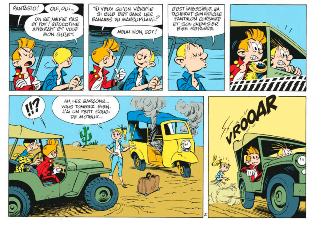 Extrait d'une planche de la BD Spirou et Fantasio Le Trésor de San Inferno