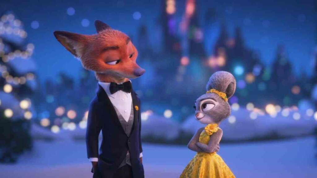 Judy et Nick se rendent au gala des 100 ans de Zootopie